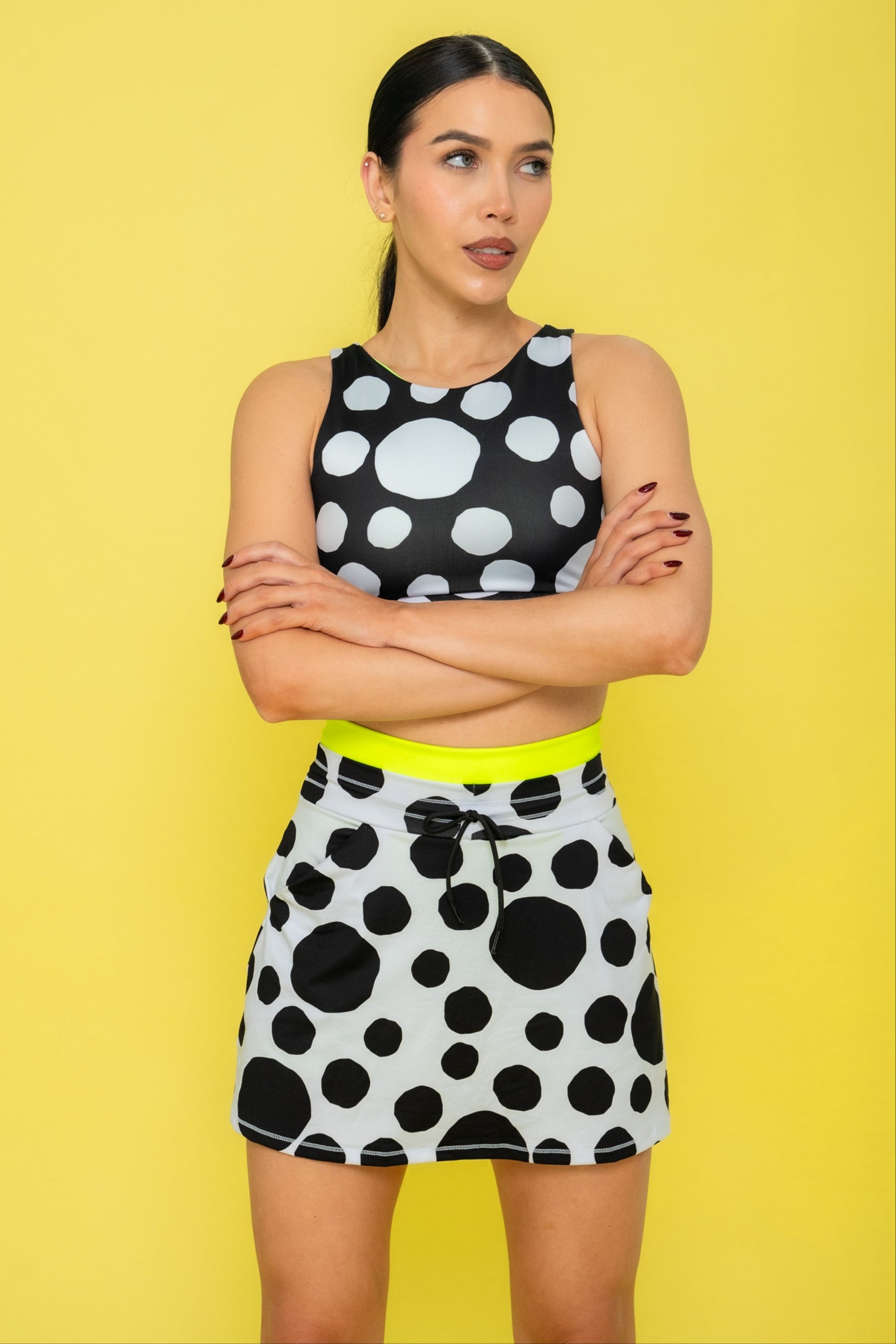 Double Waisted Pocket Skirt- Dots