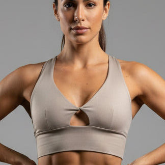 Twisted Sport Top- Silver