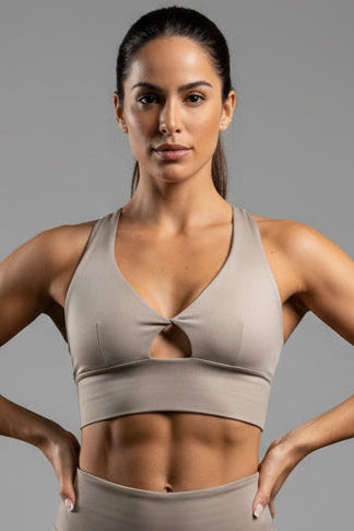 Twisted Sport Top- Silver