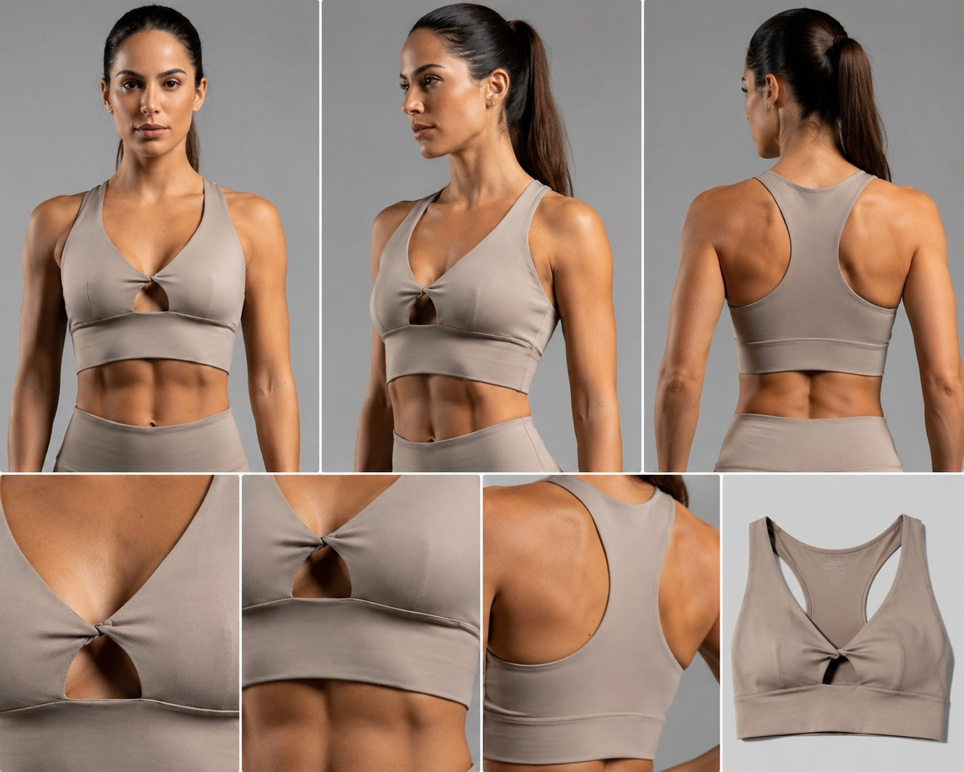 Twisted Sport Top- Silver